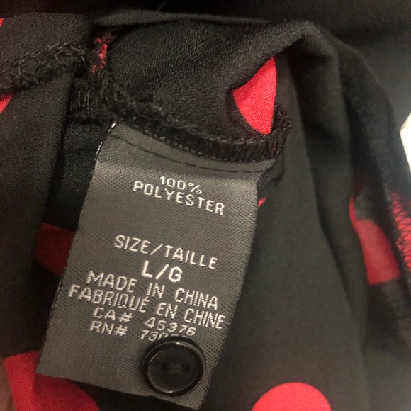 Black & red polka dot high low ling tunic blouse - Picture 3 of 4